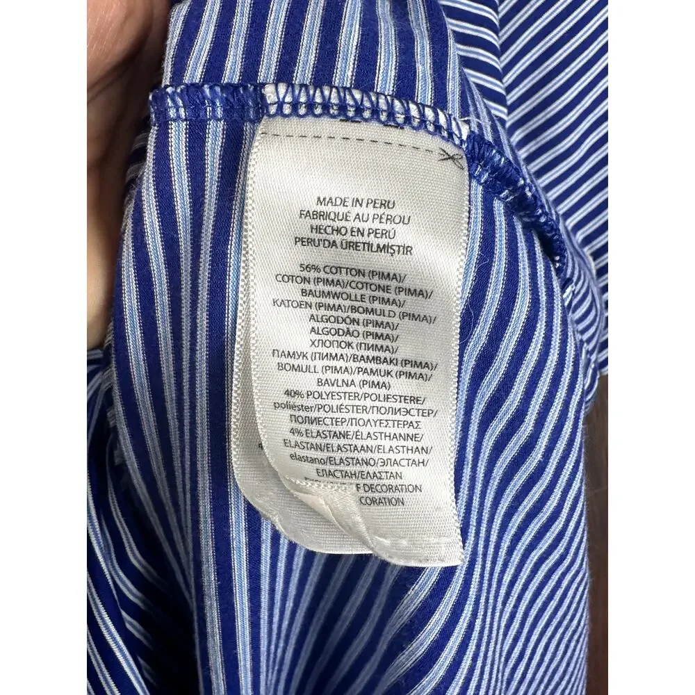 Polo Golf Ralph Lauren Moisture Wicking Polo Shirt Blue White Mens Large Activew